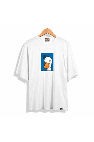 Adrift Muška majica White Duck Štampano Oversize kroj okrugla kragna