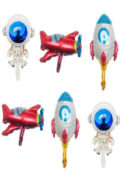 Kazanabil 6-PIECE SPACE THEMED FOIL BALLON SET