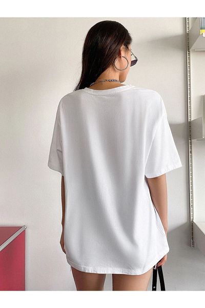FANBOX SHOP Women's White 1997 Printed Crew Neck Tshirt