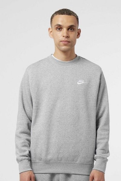 Nike Унисекс суитшърт с кръгъл капак Sportswear Club, унисекс суитшърт, сив
