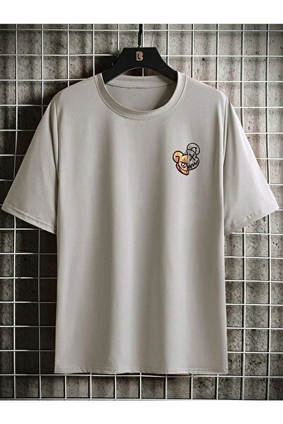 Adrift Μπλουζάκι με λαιμόκοψη σε γκρι ανδρικό καρτούν