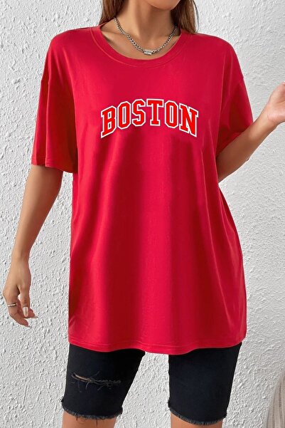 Adrift Boston Baskılı Unisek majica