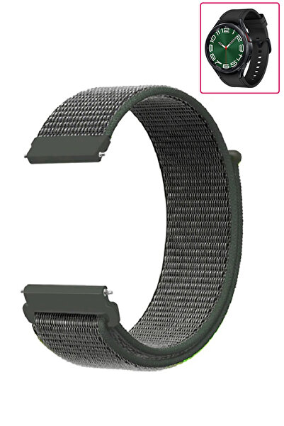 Tagomoon Samsung Galaxy Watch 6 Classic 43mm / 47mm Uyumlu Kordon Kumaş Desen...