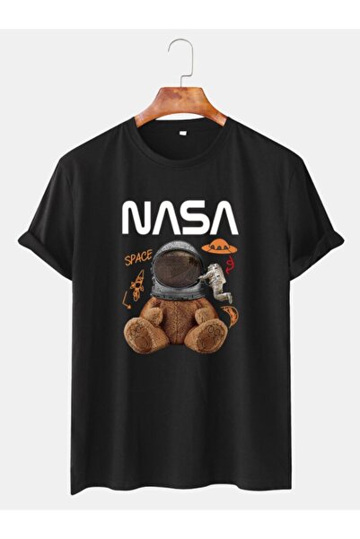 Tarzsokak Tricou oversize unisex negru cu imprimeu Nasa Alien Teddy Bear