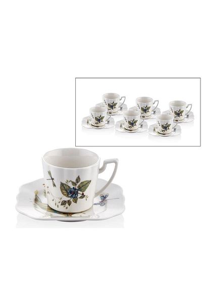 La madore LAMEDORE BUTTERFLY SERIE 6-PIECE COFFEE CUP SET 125CC