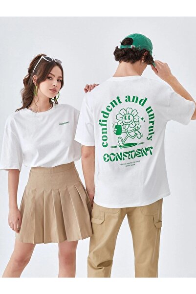 Tarzsokak Set de 2 cupluri de îndrăgostiți unisex cu imprimeu alb