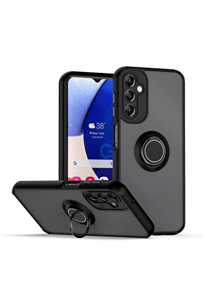 Gpack Samsung Galaxy A05S Kılıf Montreal Yüzüklü Mıknatıslı Kamera Korumalı Silikon Siyah