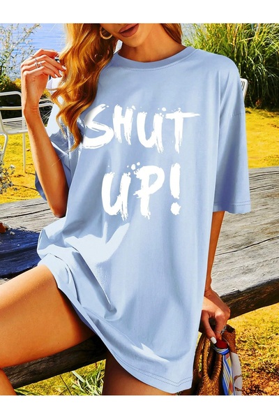 MOONBULL Unisex oversize tričko s potiskem Shut Up
