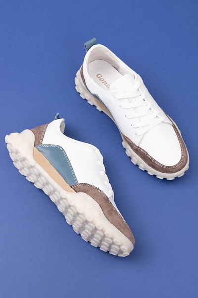 Gondol Pantofi sport de zi cu zi, groși, din piele naturală yt.2403 - Alb - 37