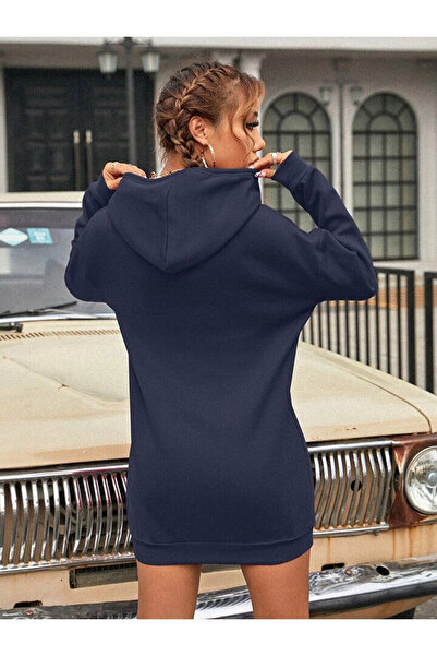 Keywest Kadın Düz Renk Sweatshirt Elbise / Tunik