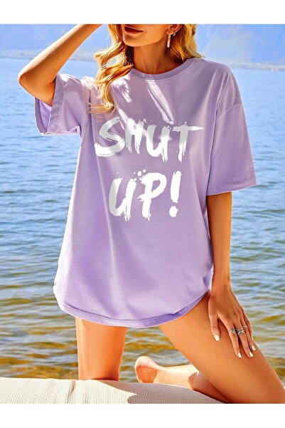 MOONBULL Μπλουζάκι Unisex Oversize Shut Up με στάμπα