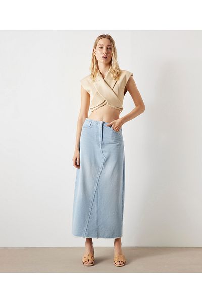 İpekyol Women's Light Indigo Skirt
