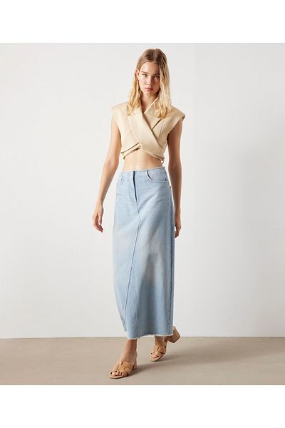 İpekyol Women's Light Indigo Skirt
