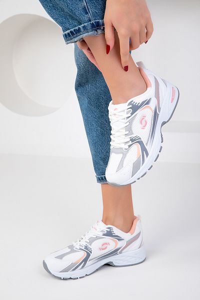 SOHO Weiß-Grau-Powder Damen Sneaker 18753