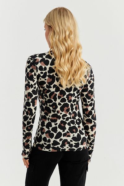 Cool & Sexy Bluză de damă cu model piatră-negru leopard AYD267