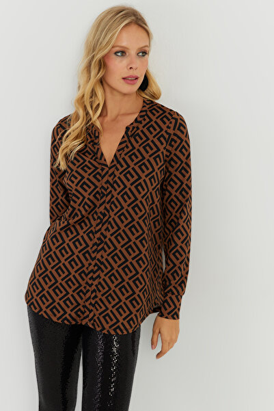 Cool & Sexy Bluză neagră cu decolteu în V pentru femei AYD258