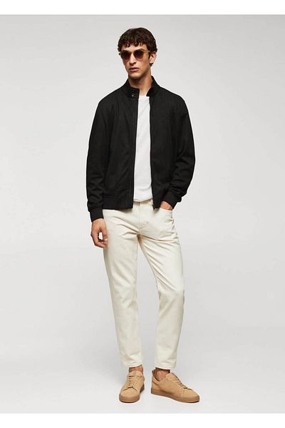 MANGO Man Σουέντ bomber τζάκετ
