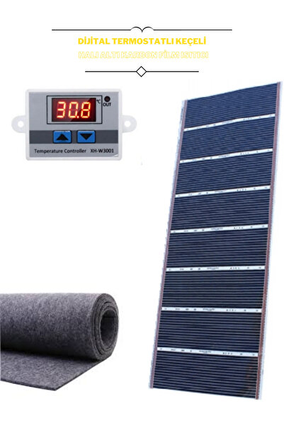 100X150 cm Dijital Termostatlı Keçeli Halı Altı Karbon Film Isıtıcı