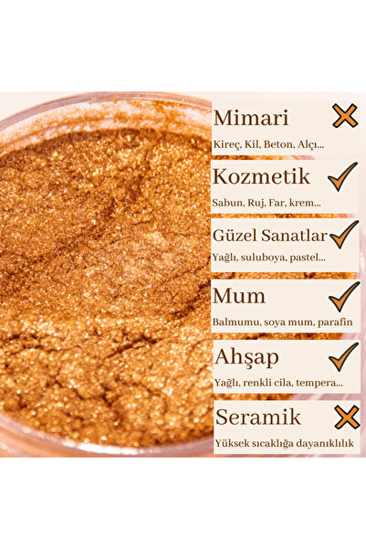 Okra Pigment ve Doğal Boya Mika Pigment 40 ml