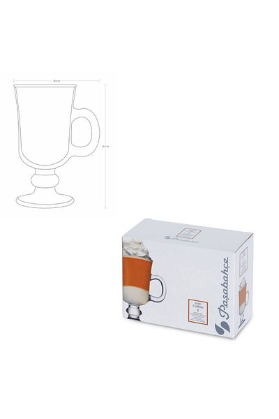 Paşabahçe 55141 Irish Coffee 6 Pieces of Latte with Handles, Hot Wine, Hot Chocolate Cup