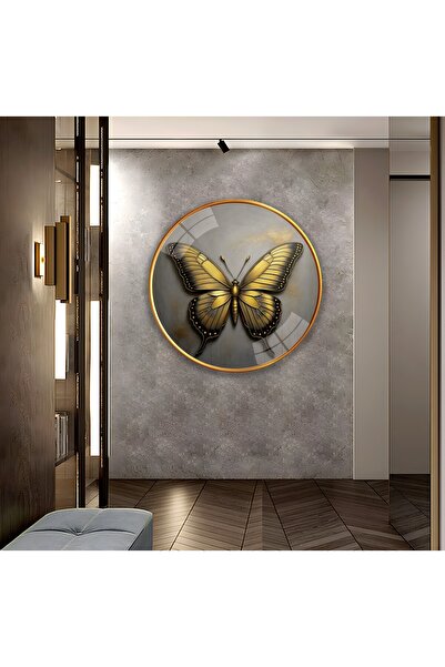 EMYA HOME Pictură pe sticlă Fluture de Aur