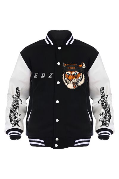 Edizen Tiger Front Printed 2024 Oversize Premium College Jacket 100% βαμβάκι