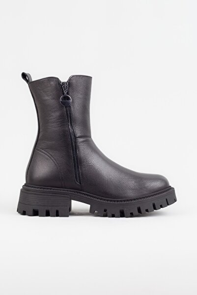 DERİMİSS Жіночі чорні шкіряні повсякденні черевики