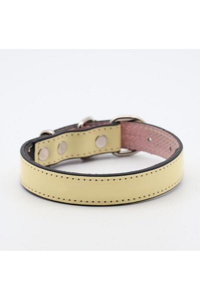 Glipet Patent Leather Soft Textured Dog Collar Yellow 2X45 cm