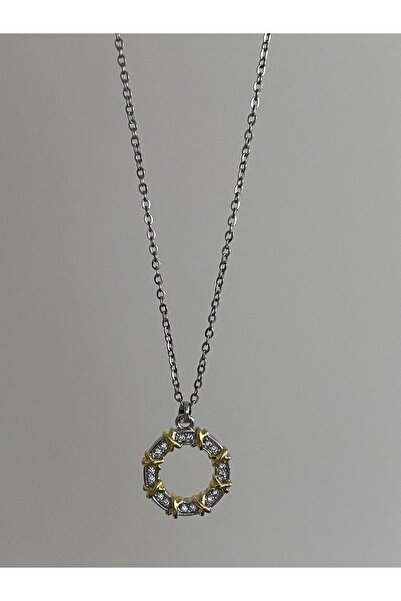 tualjewelryco Steel stone xoxo pendant