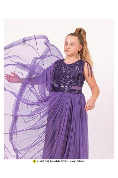 RAMON&ARTOS Model Evening Dress and Graduation Waist Detailed Girl Dress