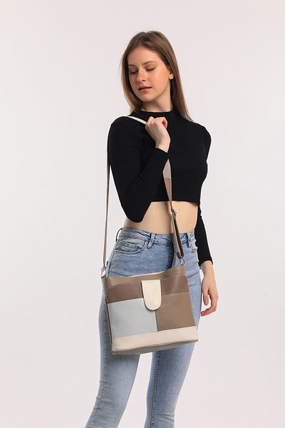 fubileather Geantă Messenger Multicoloră din Piele Veratică