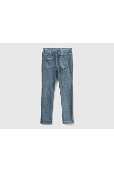 Benetton United Colors of Benetton Kız Çocuk Antrasit Kadife Jegging Pantolon