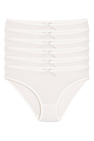 Yıldız Çamaşır Kadın Ekru 6'lı Paket Bambu Bikini Külot