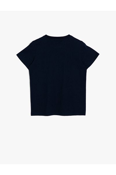 Koton Boy's Navy Blue Crew Neck T-Shirt