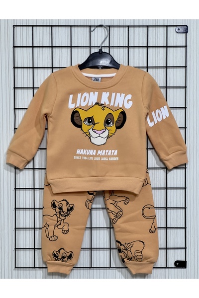 navien ERKEK LİON KİNG BASKILI İÇİ POLARLI İKİLİ TAKIM