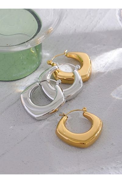 neslyaccessories أقراط دائرية من الفولاذ المقاوم للصدأ (3 سم)