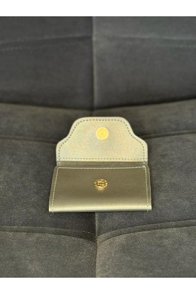 TOPLINE Women's Card Holder Gold Detailed Hand Accessory with Magnet Closure