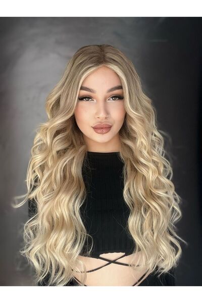 Suzan Peruk Platin Ombreli Ekstra Dolgun Gerçek Saç Tül Peruk 34