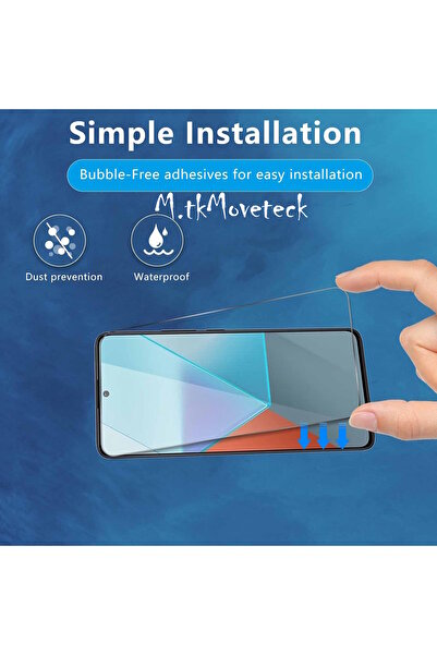 m.tk moveteck Xiaomi Redmi Note 13 Pro Ekran Koruyucu 9H Temperli Cam Şeffaf Passifik Ekran Camı HD Clear