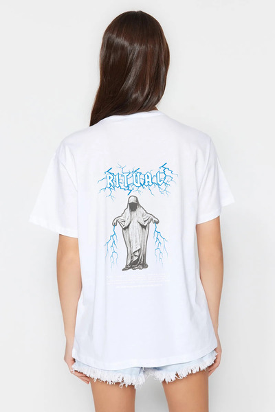 bellanova ritual Spate Imprimat Unisex Tricou Oversize Imprimare Digitală