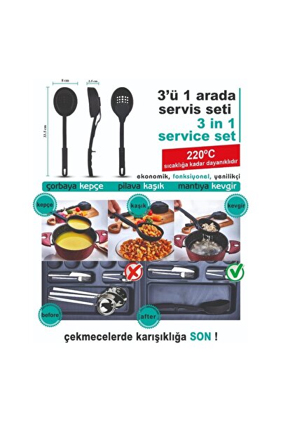 Orvila Fireproof Non-Stick High Heat Resistant Teflon Colander Ladle - Serving Spoon