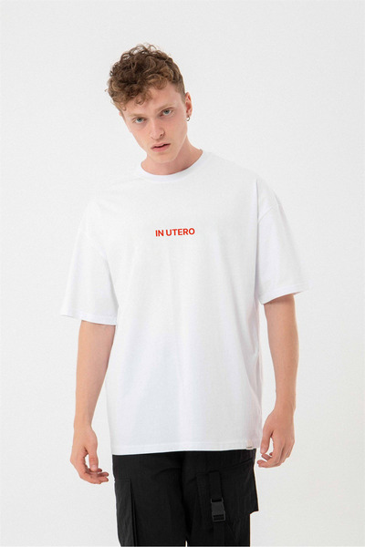 bellanova Tricou unisex oversize imprimat pe spate Nirvana cu imprimeu digital