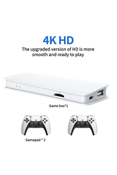 SFL Product Kablosuz Retro 4K GAMEBOX Oyun Konsolu, Çift 2.4G kablosuz denetleyiciyle 4K HDMI TV Çıkışı