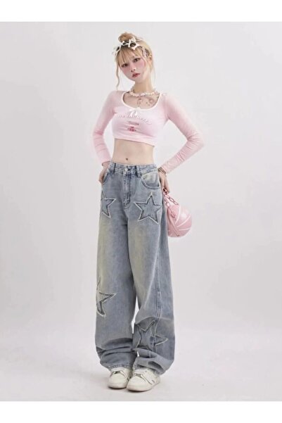 DENOKMODA Y2K RECYCLED BAGGY POCKET STAR JEAN PANTOLON