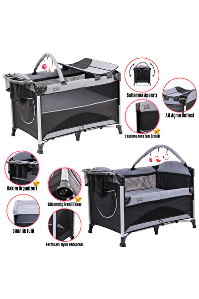 MAXİ-COSİ Zenit 7in1 Exclusive Anne Yanı Park Yatak Oyun Parkı Beşik 70x110 Cm