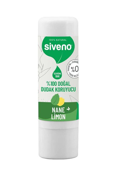 Siveno 100% Natural Lip Protector Mint & Lemon Herbal Lipbalm Cream Moisturizing Brightening Repair 6 G