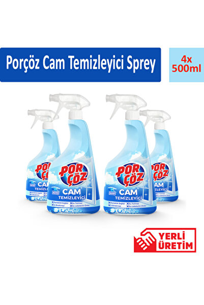 Porçöz Cam Temizleyici Sprey 500 ml x 4 Adet