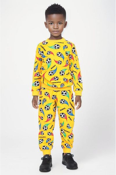 tinitins Yellow Football Patterned Seasonal Suit