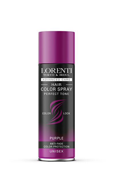 LORENTİ Geçici Renkli Saç Spreyi - Mor 150 ml Mech