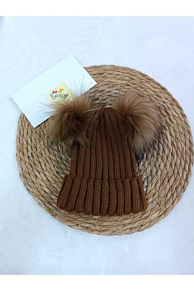 ESES BEBE Unisex Double Pompom Knitwear Beret